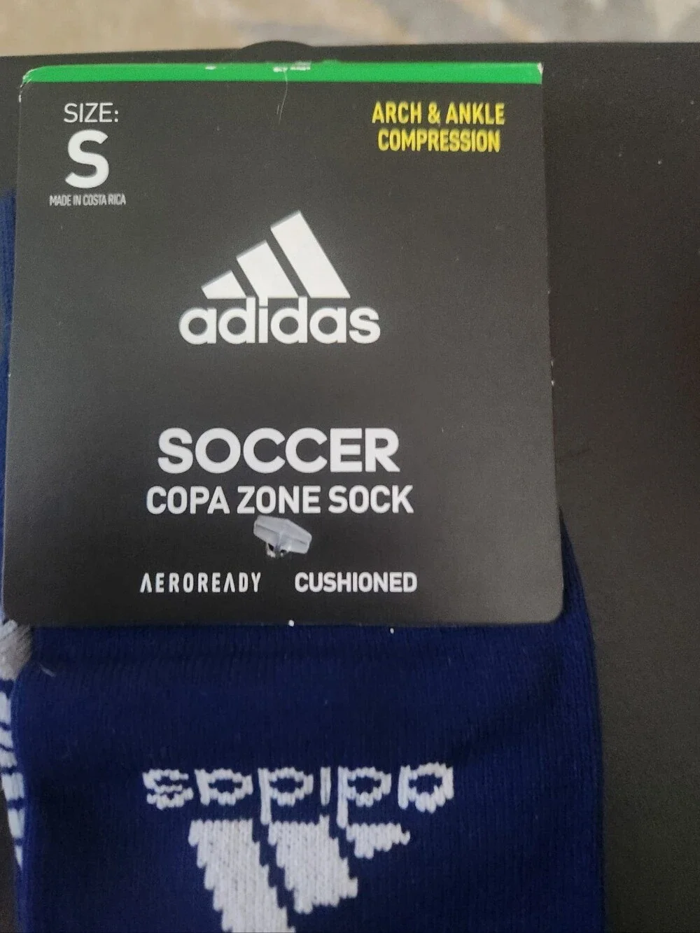 ADIDAS SOCCER COPA ZONE  SOCK Striped Cuff NAVY/WHITE NEW SIZE S